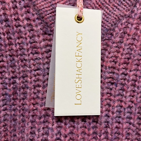 LoveShackFancy Ridge Embroidered Recycled Knitted Sweater Jumper Size XL Magenta - Picture 11 of 13